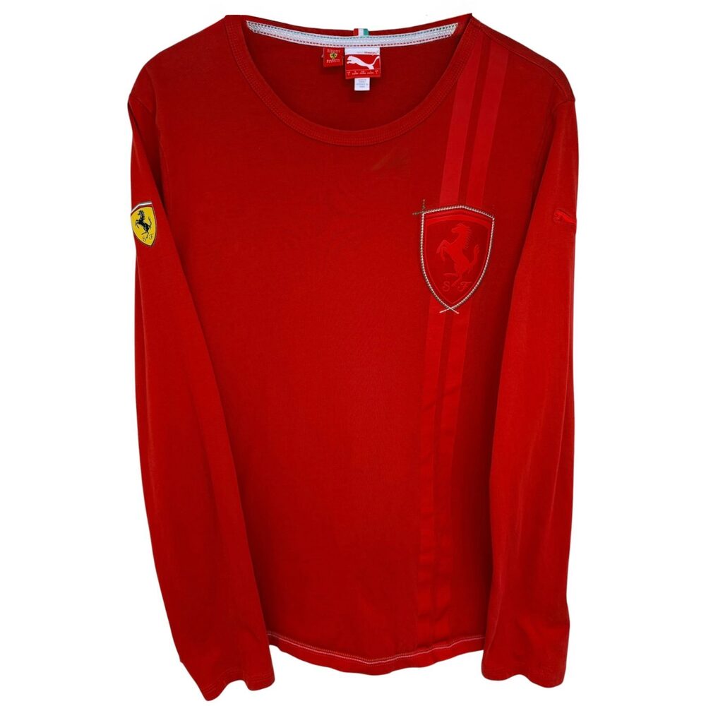 PUMA T-Shirt Men's L Red Yellow Scuderia FerrariTee